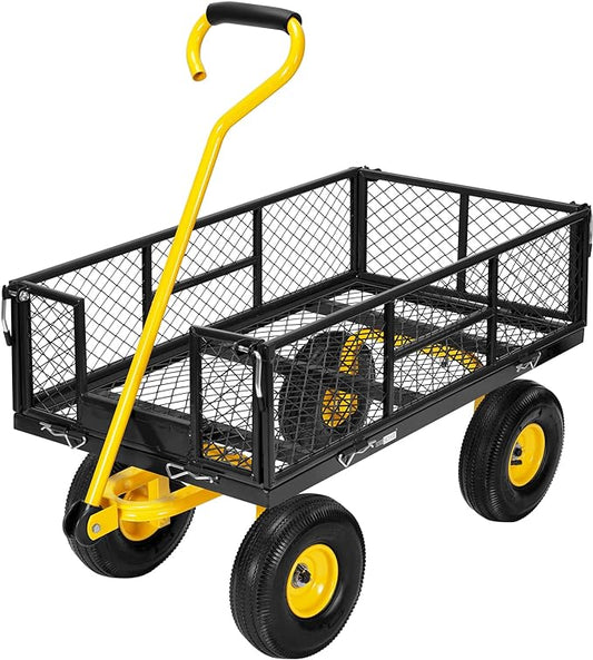 VIVOHOME Heavy Duty 880 Lbs Capacity Mesh Steel Garden Cart Folding Utility by VIVOHOME