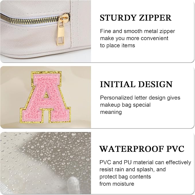 YOOLIFE Initial Make Up Bag Travel Toiletry Bag - Image 6