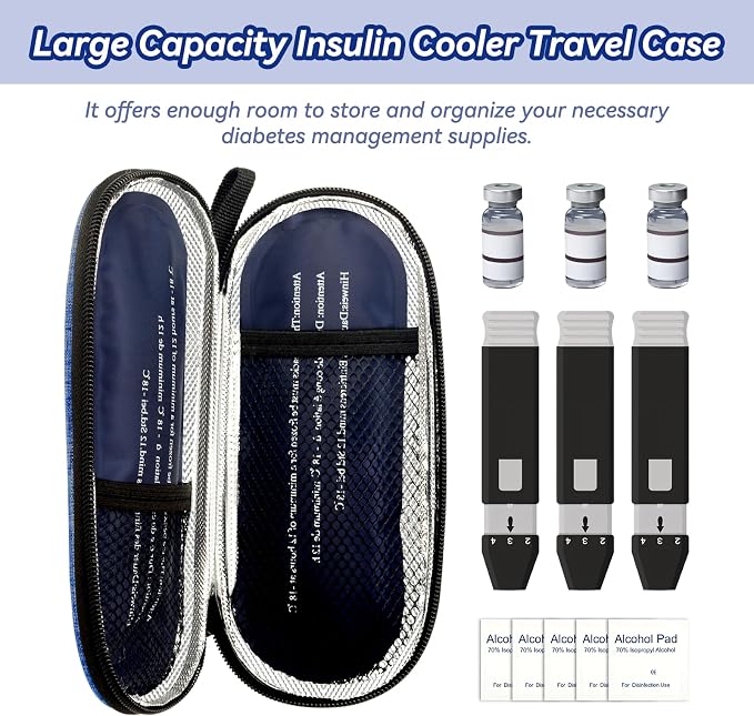 Insulin Cooler Travel Case, Medication Diabetic Cool Organizer Bag - Image 3