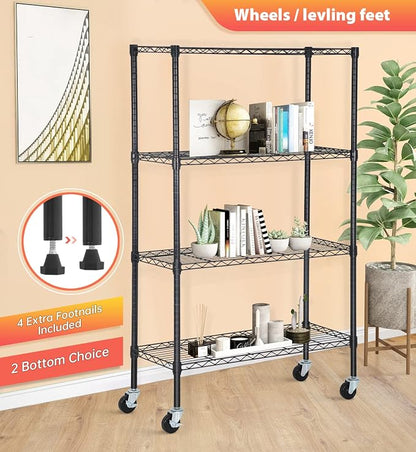 FDW Wire Shelving Storage Shelves 4-Shelf Adjustable NSF Wire Shelf Heavy Duty - Image 4