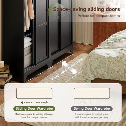 Letaya Armoire Wardrobe Closet, Narrow Slim Coat Closet Cabinet - Image 4