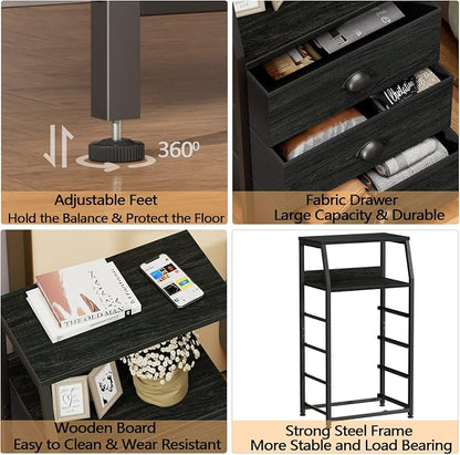 Furnulem Dorm Tall Nightstand, Small Dresser - Image 4