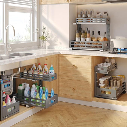 1-Pack Under Sink Organizers and Storage, 2-Tier L Shape Pull Out Cabinet - Image 5