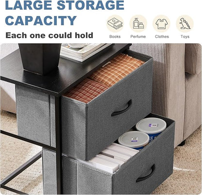 DUMOS Nightstand Set of 2, Small Dresser - Image 4