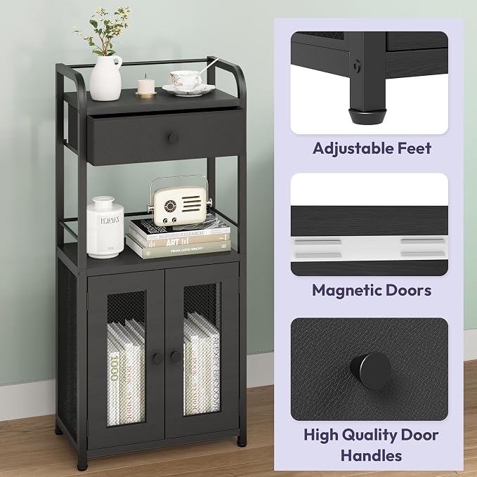 SWTYMIKI 14.57"x32.28" Bathroom Storage Cabinet – Freestanding Toilet Paper - Image 8