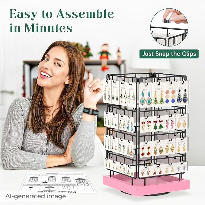 EsLuker.ly Rotating Earring Display Holder Stand - Image 4