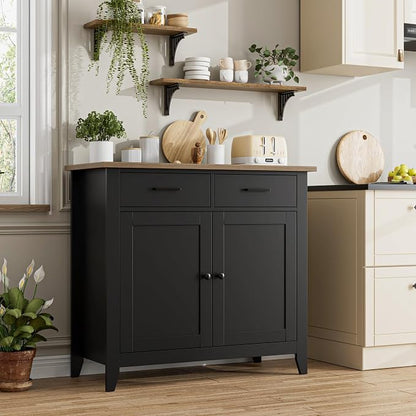 HORSTORS Farmhouse Kitchen Storage Cabinet, Small Buffet, Coffee Bar - Image 4