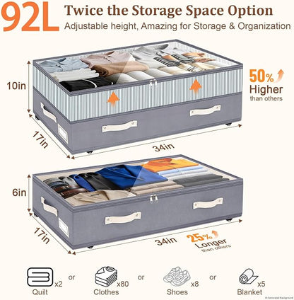 Dolicer 4 Pack Under Bed Storage - Image 2