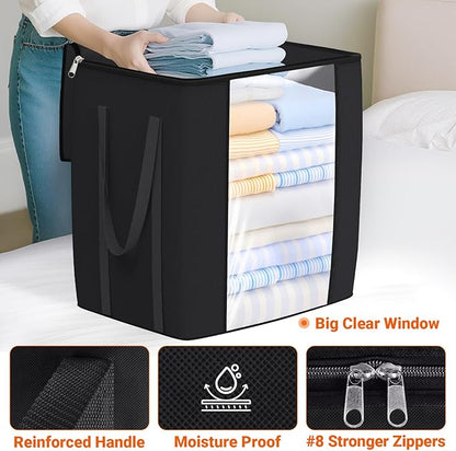 120L Extra Large Clothes Storage Bags, Foldable Blanket Storage and Organization - Image 4