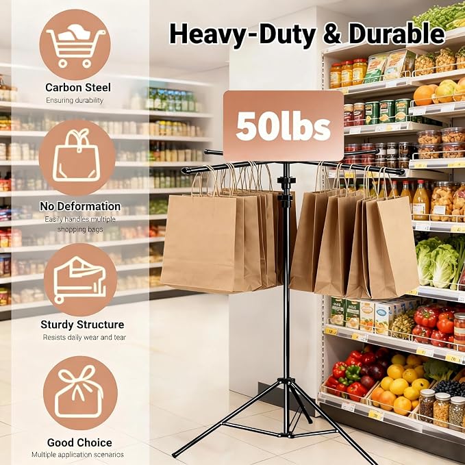 Heavy Duty Metal Shopping Bag Rack - Image 3