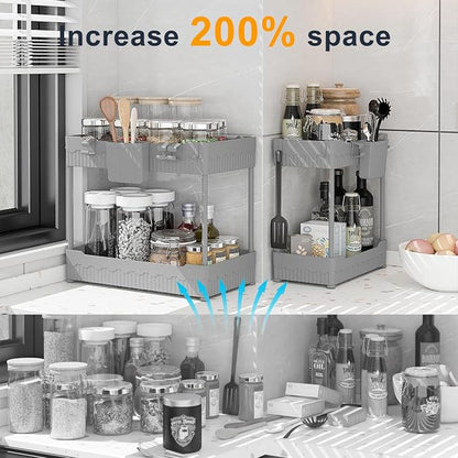 Sevenblue 2 Pack Under Sink Organizer, Under Bathroom Cabinet Organizer - Image 3