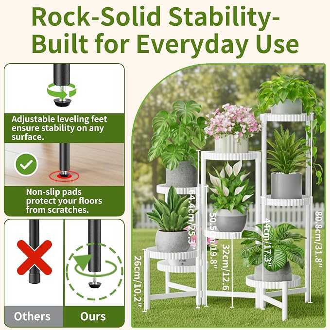 8 Tier Plant Stand Indoor Outdoor, Corner Tiered Fladable Plant Stands - Image 3