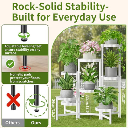 8 Tier Plant Stand Indoor Outdoor, Corner Tiered Fladable Plant Stands - Image 3