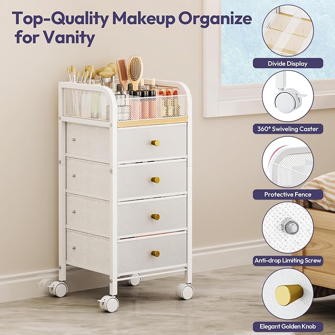 SWTYMIKI Rolling Makeup Organizer Cart - Image 8