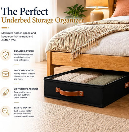 HOMELUX THEORY 2pc Low Profile Under Bed Storage Containers, Thin Under Couch - Image 7