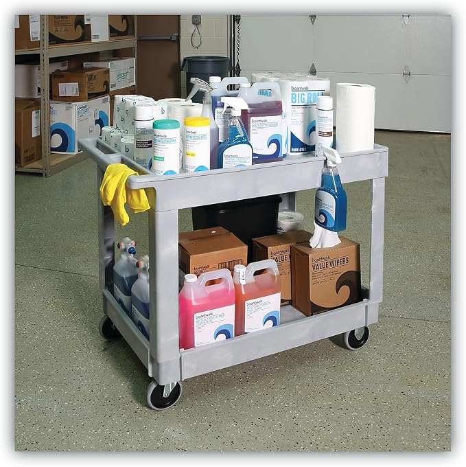 40" X 24" 2 SHELF UTIL CART GRAY - Image 6