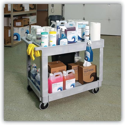 40" X 24" 2 SHELF UTIL CART GRAY - Image 6