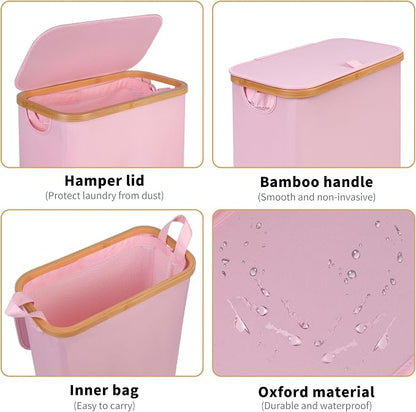 iEGrow 65L Slim Laundry Hamper, Narrow Laundry Basket - Image 3