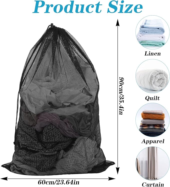 12-Pack Large Mesh Laundry Bags - Image 2
