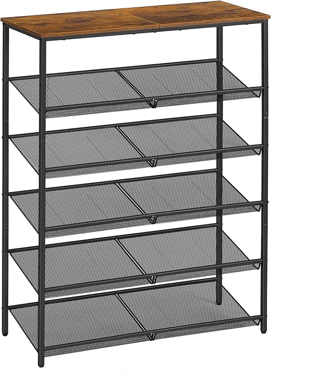 VASAGLE Shoe Rack for Entryway, Freestanding, Adjustable, Industrial | 6-Tier by Unknown