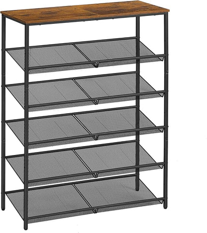 VASAGLE Shoe Rack for Entryway, Freestanding, Adjustable, Industrial | 6-Tier by Unknown