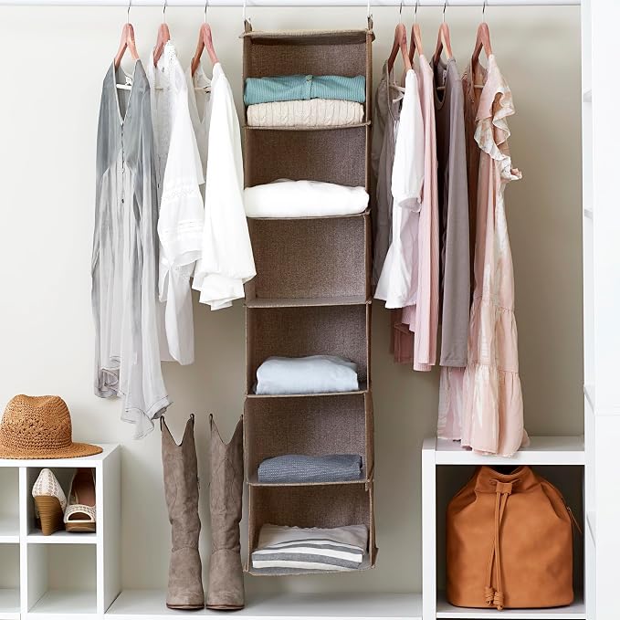Household Essentials 6 Shelf Hanging Closet Organizer, Hanging Closet Shelf - Image 9