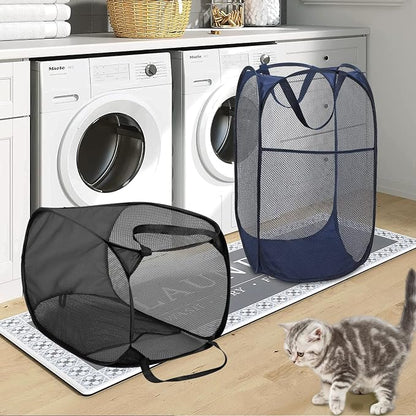 BATTOO Deluxe Strong Mesh Pop up Laundry Hamper Basket - Image 2