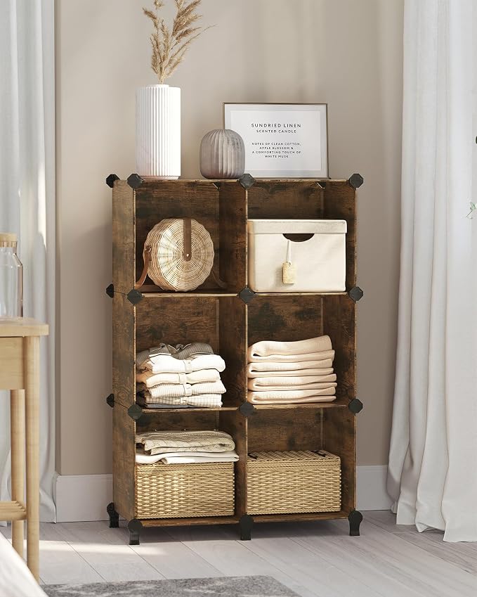 SONGMICS 6 Cube Storage Organizer, Modular Bookshelf, DIY Closet Organizers and - Image 3