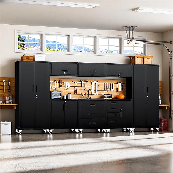 Garage Cabinet System | Heavy Duty Steel All-in-One Modular Garage Cabinet Set - Image 9