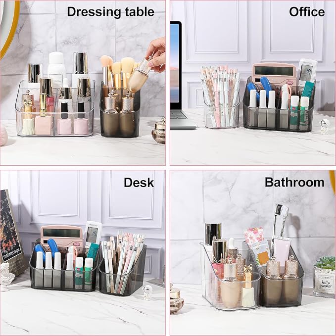 DASITON 3 Slots Makeup Brush Holder, Acrylic Make Up Brush Holder Organizer - Image 5