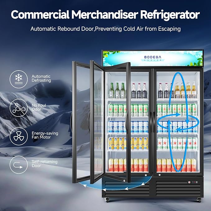 BODEGACOOLER Commercial Merchandiser Refrigerator, 2 Glass Door Commercial - Image 5