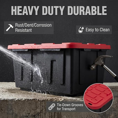 27 Gallon Industrial Plastic Storage Totes, Heavy Duty Storage Bins - Image 4