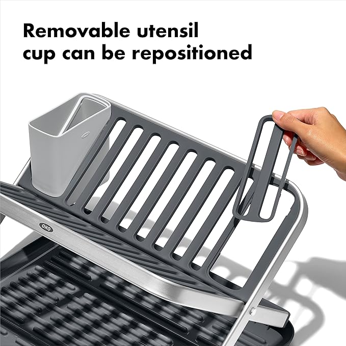 OXO Good Grips Aluminum Fold Flat Dish Drying Rack, - Image 5