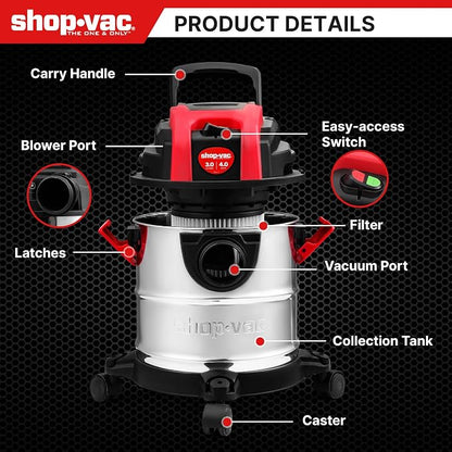 Shop-Vac 3 Gallon 4.0 HP Wet/Dry Vacuum - Image 6