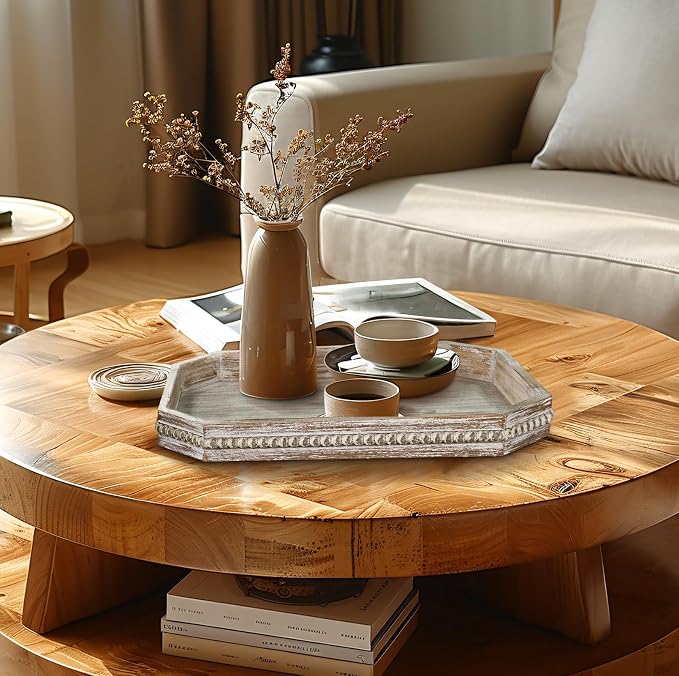 MAONAME Wood Serving Tray, Farmhouse Wooden Tray - Image 6