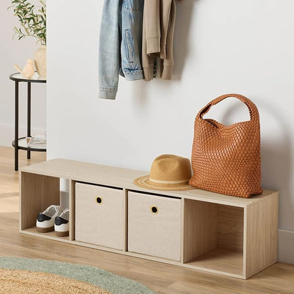 Spring Pine 4 Cube Vertical Storage Organizer, Modular Shelving Unit - Image 4
