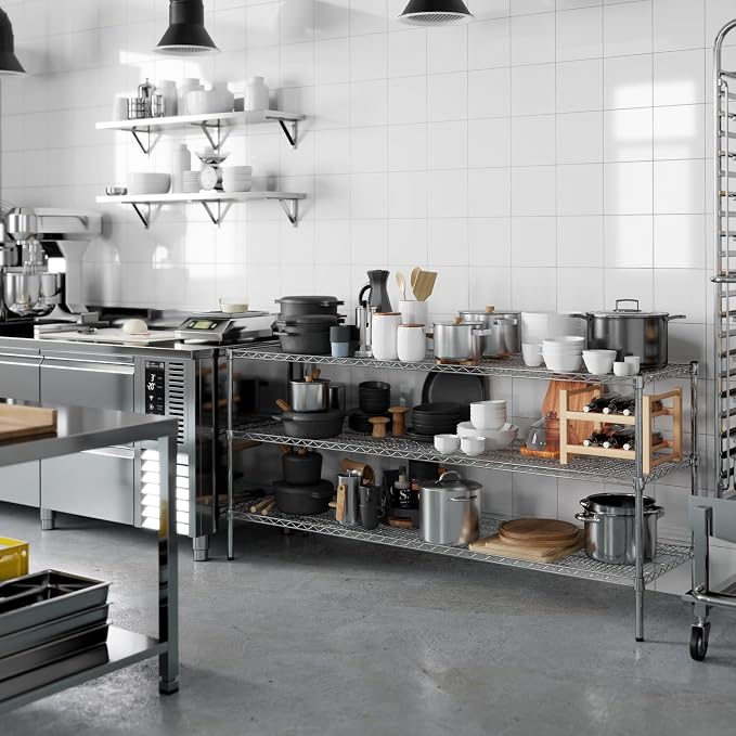 21" Deep x 72" Wide x 34" Height Wire Shelving Kit | 3-Tier | NSF Commercial - Image 8