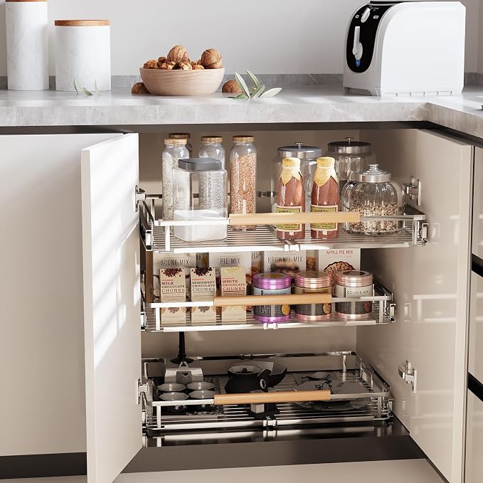 2Pack Expandable Pull Out Cabinet Organizer, Adjustable Width:23.2~39.9''W x - Image 5