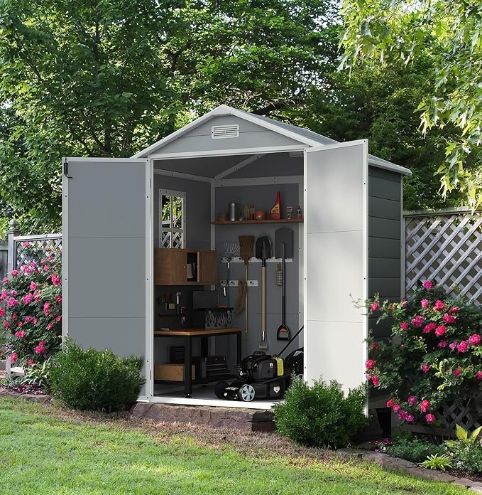 Devoko 6 x 4 FT Resin Outdoor Storage Shed - Image 6