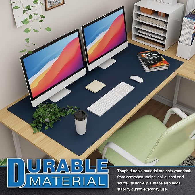 K KNODEL Large Office Leather Desk Mat, Mouse and Keyboard Pad, Computer and - Image 3