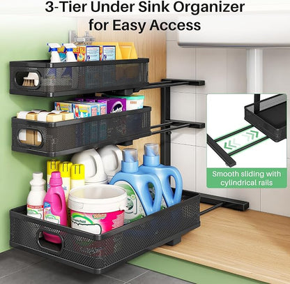 Kitstorack Under Sink Organizer, Slide out Storage Drawer Rack - Image 8