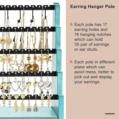 Pinzoveco Earring Organizer, 5 Layer Earring Holder Organizer - Image 4