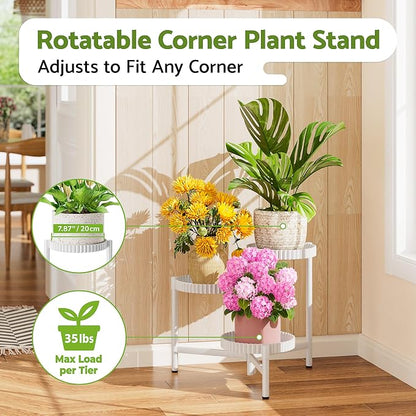 3 Tiered Tall Plant Stand Indoor Outdoor, Metral Flodable Plant Stand - Image 2