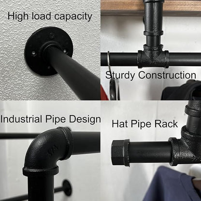 60In Industrial Pipe Clothing Rack - Image 5