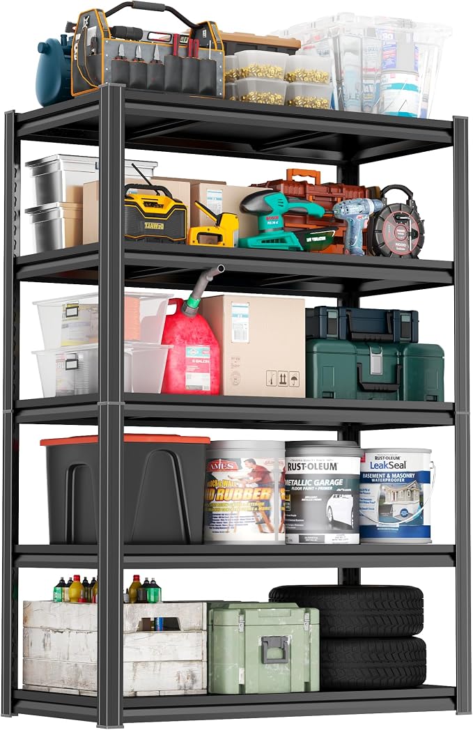 PRESTELION 63" H Metal Shelving 5 Tier Garage Shelving Unit 3500LBS Adjustable by PRESTELION