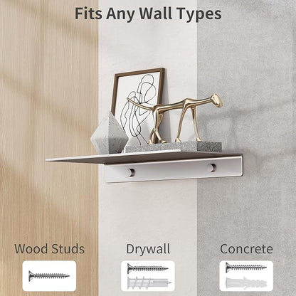 Danpoo 12 inch Gray Metal Wall Shelf Small Floating Shelf - Image 7