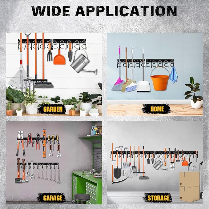 ELEAD 68'' All Metal Adjustable Garden Tool Organizer: Garage Tool Organizer - Image 7