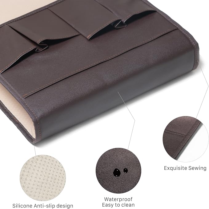 PU Leather Sofa Armrest Organizer, Armchair Magazine Holders, Waterproof Remote - Image 2