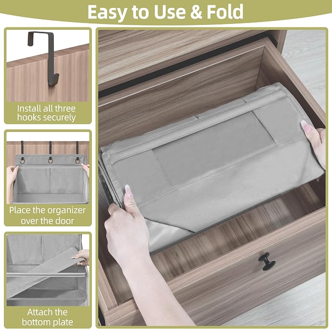 Over Door Organizer with 6 Extra Large Pockets 12 Side Pockets, Hanging Storage - Image 5