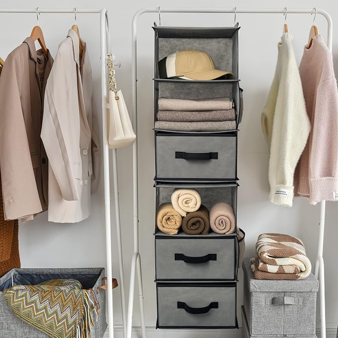 GRANNY SAYS 6-Shelf Hanging Closet Organizer, Separable to 2 Pack 3-Shelf - Image 7
